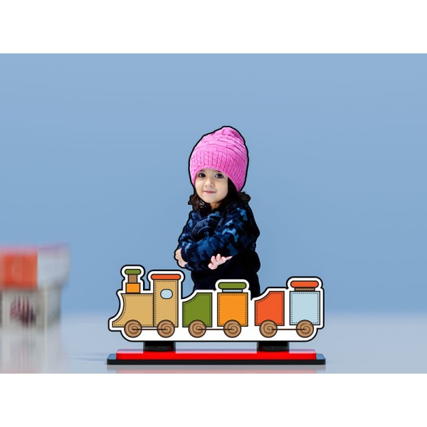 Cute Toy Train Styled Miniature Photo Stand Design