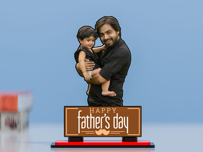 Custom Happy Fathers Day Miniature Photo Stand Design