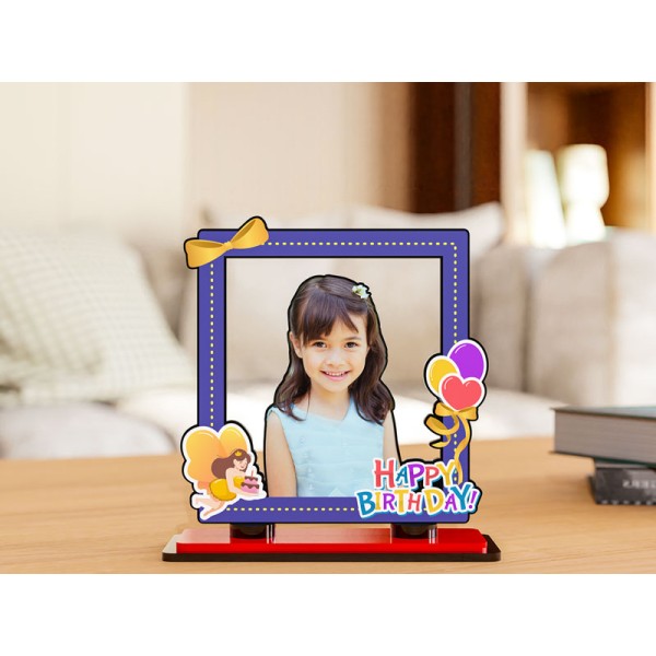 Gift Wrap Styled Happy Birthday Miniature Photo Stand Design