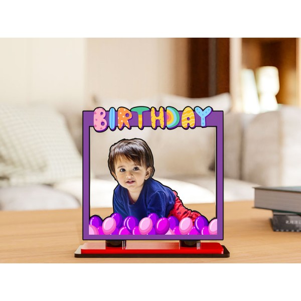 Birthday with Balloons Miniature Photo Stand Design