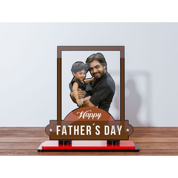 Happy Fathers Day Bordered Miniature Photo Stand Design