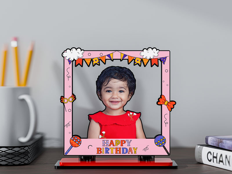 Custom Happy Birthday Celebrations Miniature Photo Stand Design