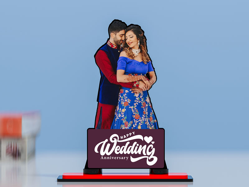 Custom Happy Wedding Anniversary Miniature Photo Stand Design