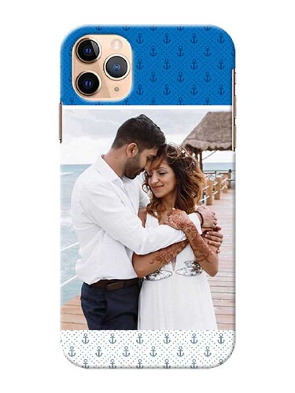 Custom Iphone 11 Pro Max Mobile Phone Covers: Blue Anchors Design