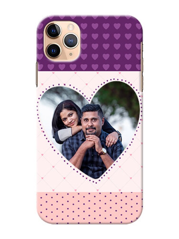 Custom Iphone 11 Pro Max Mobile Back Covers: Violet Love Dots Design