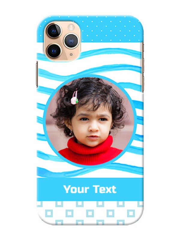 Custom Iphone 11 Pro Max phone back covers: Simple Blue Case Design