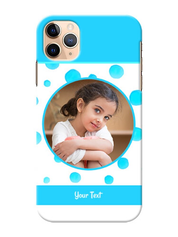 Custom Iphone 11 Pro Max Custom Phone Covers: Blue Bubbles Pattern Design