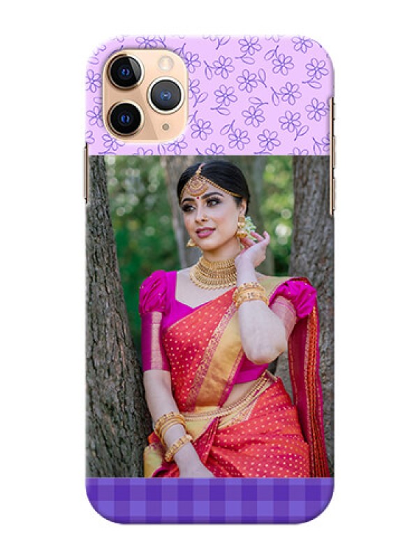 Custom Iphone 11 Pro Max Mobile Cases: Purple Floral Design