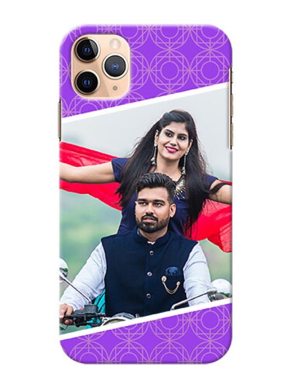 Custom Iphone 11 Pro Max mobile back covers online: violet Pattern Design