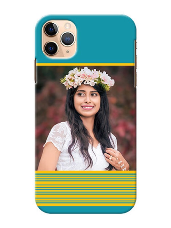 Custom Iphone 11 Pro Max personalized phone covers: Yellow & Blue Design 