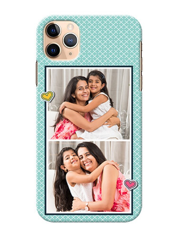 Custom Iphone 11 Pro Max Custom Phone Cases: 2 Image Holder with Pattern Design