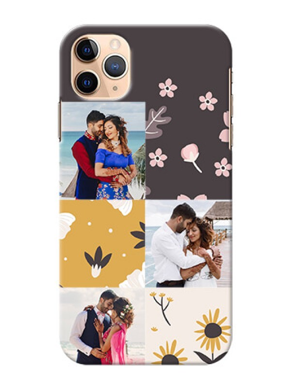 Custom Iphone 11 Pro Max phone cases online: 3 Images with Floral Design