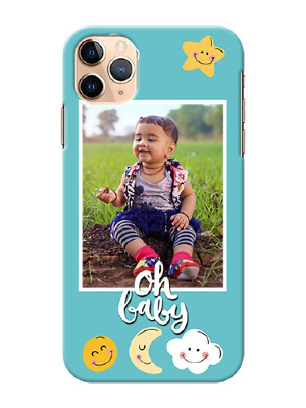 Custom Iphone 11 Pro Max Personalised Phone Cases: Smiley Kids Stars Design