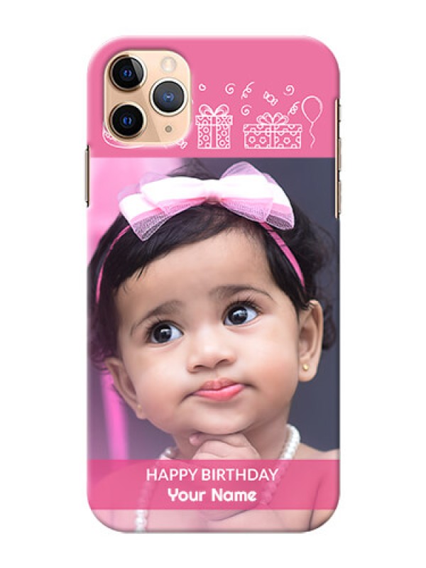 Custom Iphone 11 Pro Max Custom Mobile Cover with Birthday Line Art Design
