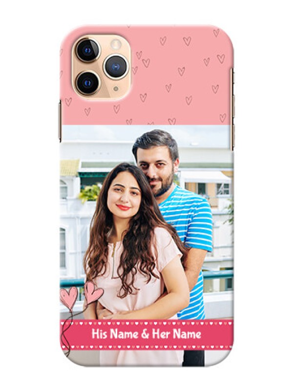 Custom Iphone 11 Pro Max phone back covers: Love Design Peach Color