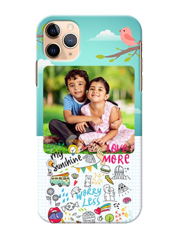 Custom Iphone 11 Pro Max phone cases online: Doodle love Design