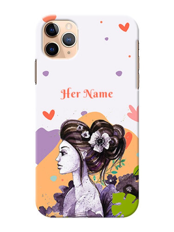 Custom iPhone 11 Pro Max Custom Mobile Case with Woman And Nature Design