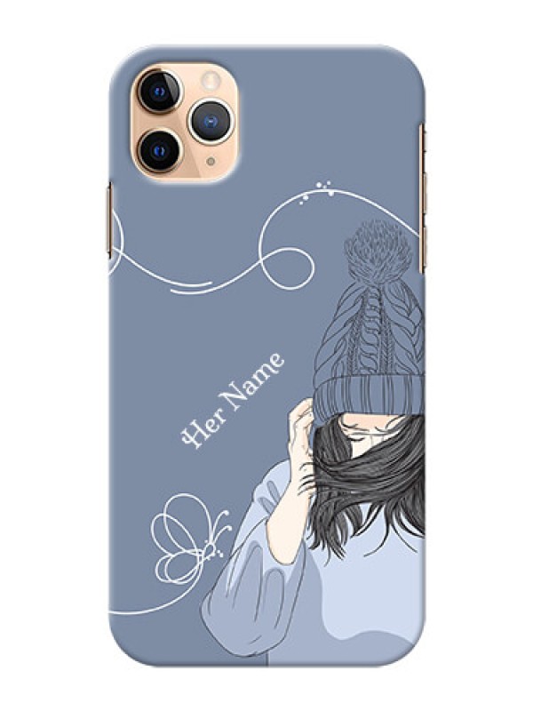 Custom iPhone 11 Pro Max Custom Mobile Case with Girl in winter outfit Design