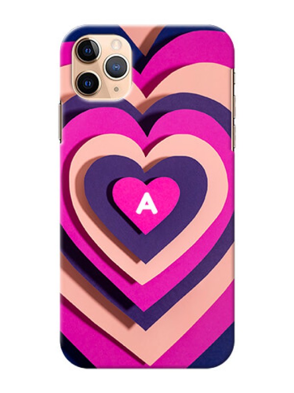 Custom iPhone 11 Pro Max Custom Mobile Case with Cute Heart Pattern Design