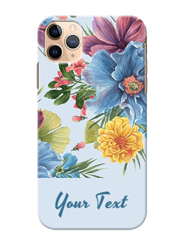 Custom iPhone 11 Pro Max Custom Phone Cases: Stunning Watercolored Flowers Painting Design