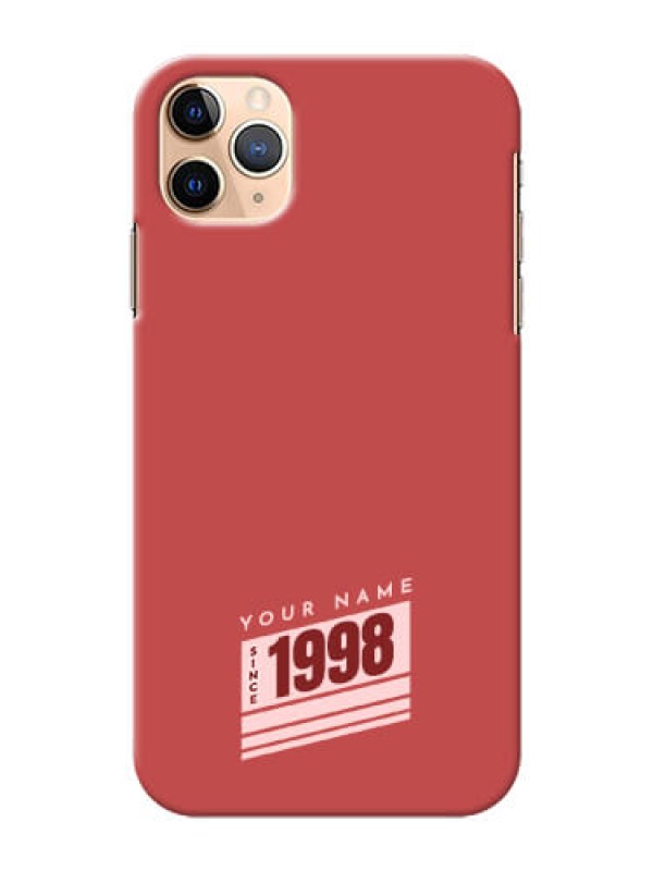 Custom iPhone 11 Pro Max Phone Back Covers: Red custom year of birth Design