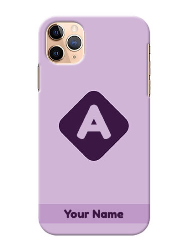 Custom iPhone 11 Pro Max Custom Mobile Case with Custom Letter in curved badge Design