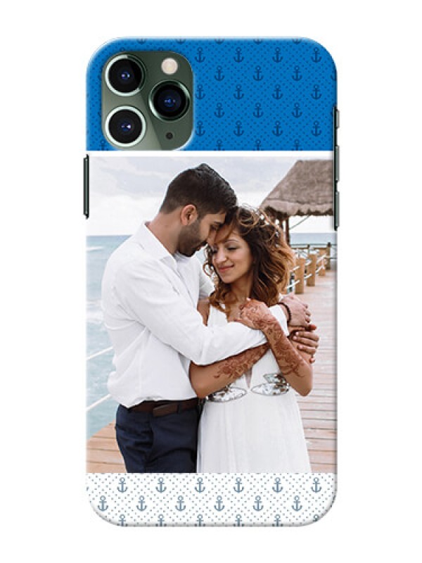 Custom Iphone 11 Pro Mobile Phone Covers: Blue Anchors Design