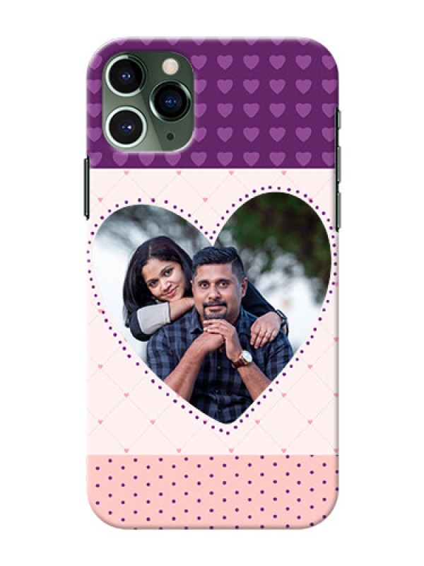 Custom Iphone 11 Pro Mobile Back Covers: Violet Love Dots Design