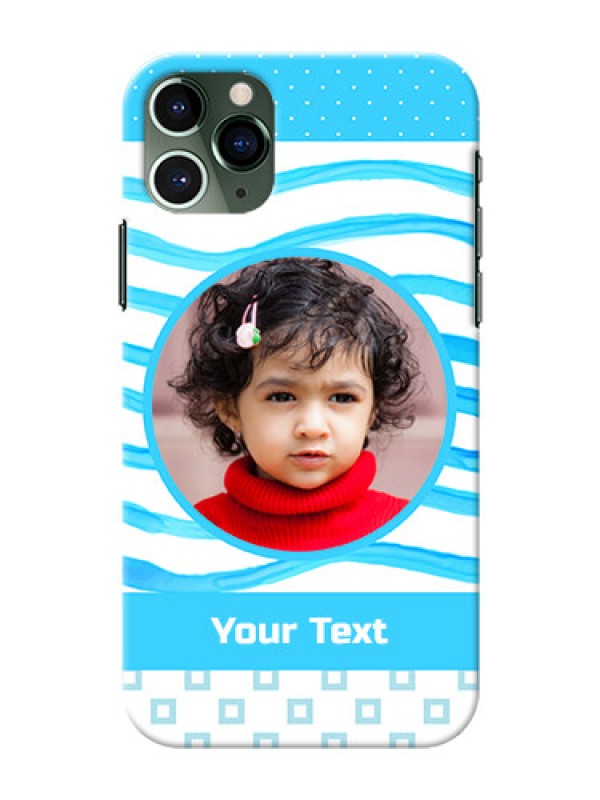 Custom Iphone 11 Pro phone back covers: Simple Blue Case Design