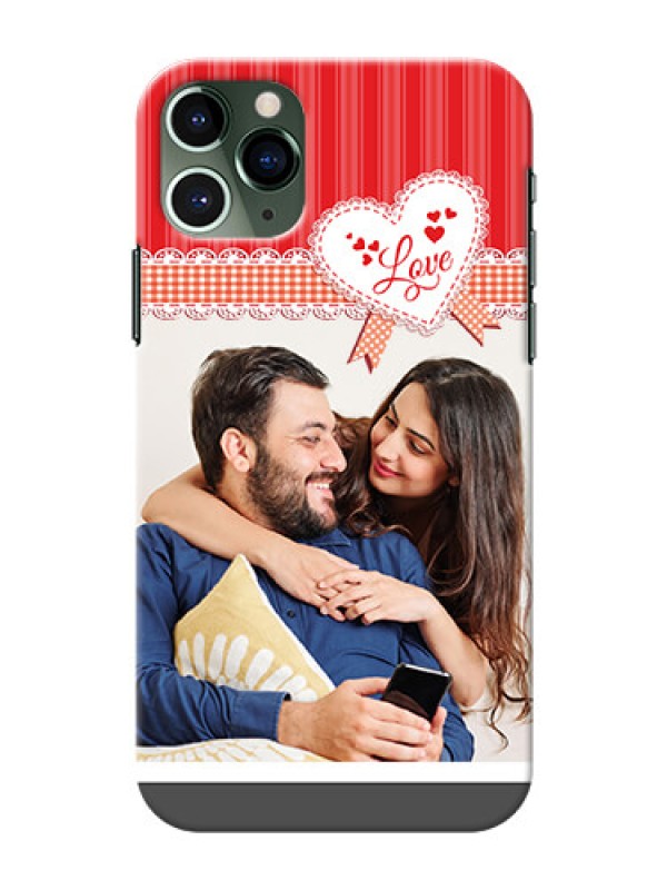Custom Iphone 11 Pro phone cases online: Red Love Pattern Design