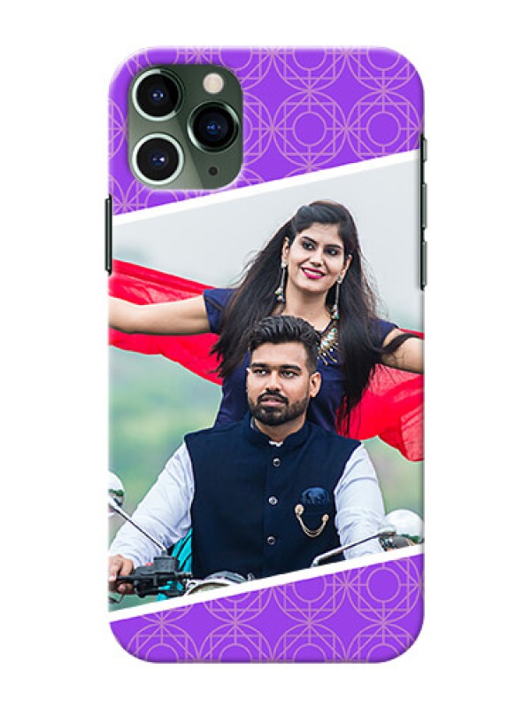 Custom Iphone 11 Pro mobile back covers online: violet Pattern Design