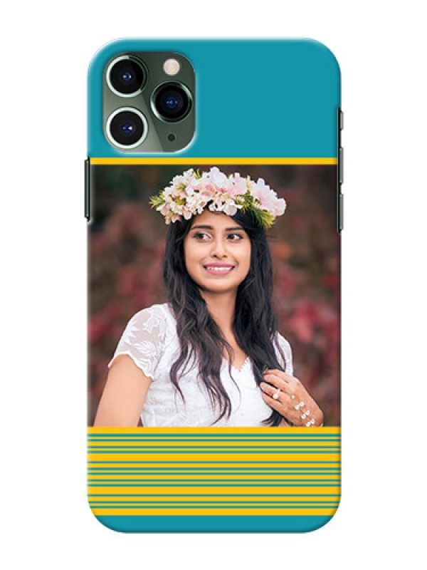 Custom Iphone 11 Pro personalized phone covers: Yellow & Blue Design 