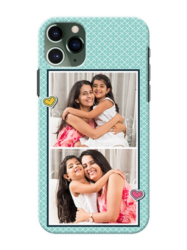 Custom Iphone 11 Pro Custom Phone Cases: 2 Image Holder with Pattern Design