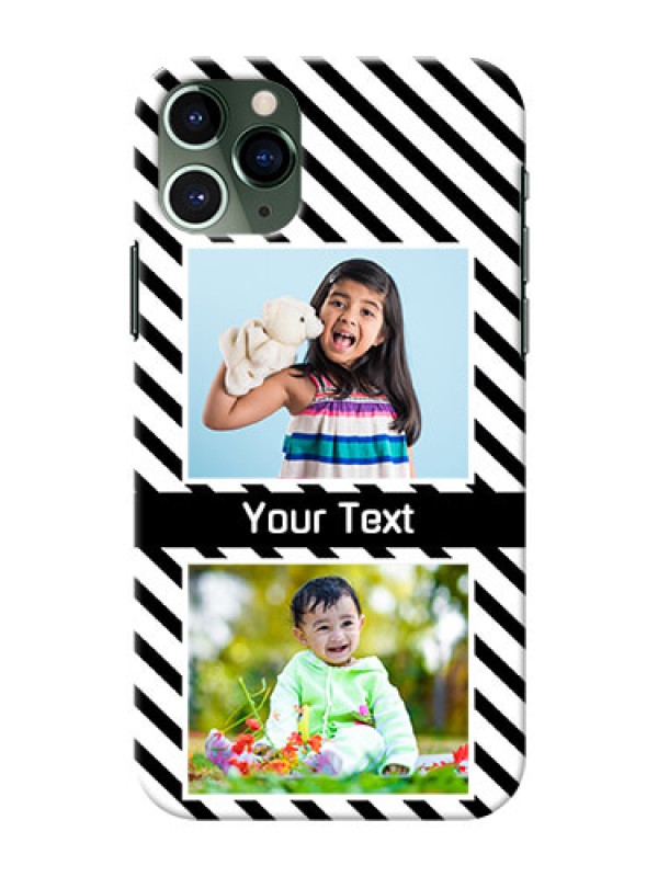 Custom Iphone 11 Pro Back Covers: Black And White Stripes Design