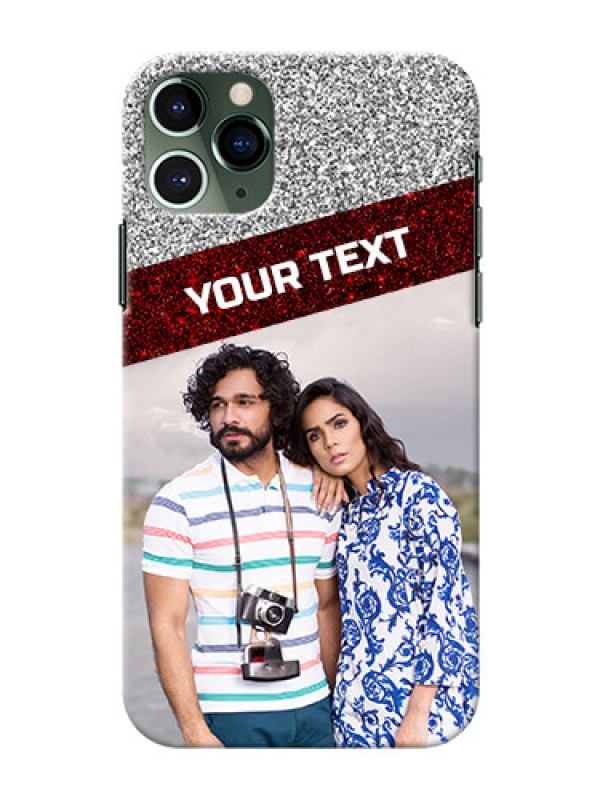 Custom Iphone 11 Pro Mobile Cases: Image Holder with Glitter Strip Design