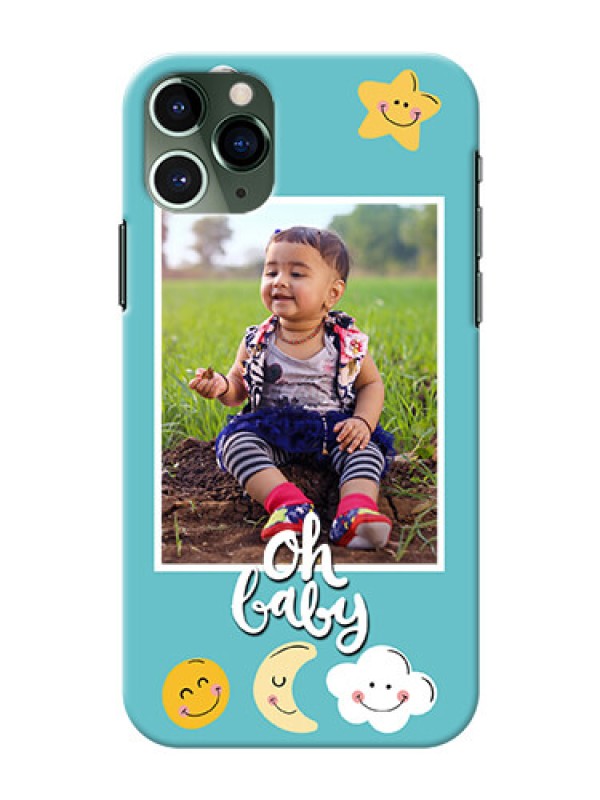 Custom Iphone 11 Pro Personalised Phone Cases: Smiley Kids Stars Design