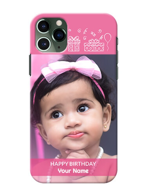 Custom Iphone 11 Pro Custom Mobile Cover with Birthday Line Art Design
