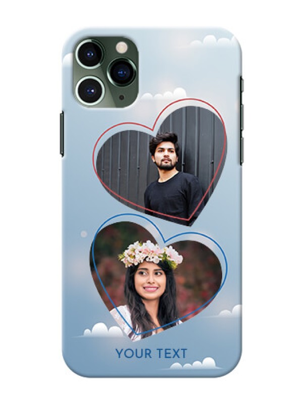 Custom Iphone 11 Pro Phone Cases: Blue Color Couple Design 