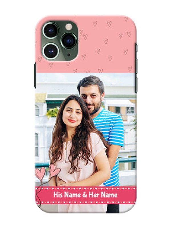 Custom Iphone 11 Pro phone back covers: Love Design Peach Color