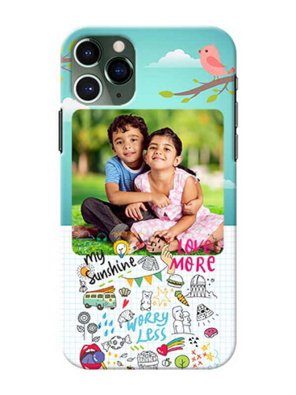 Custom Iphone 11 Pro phone cases online: Doodle love Design