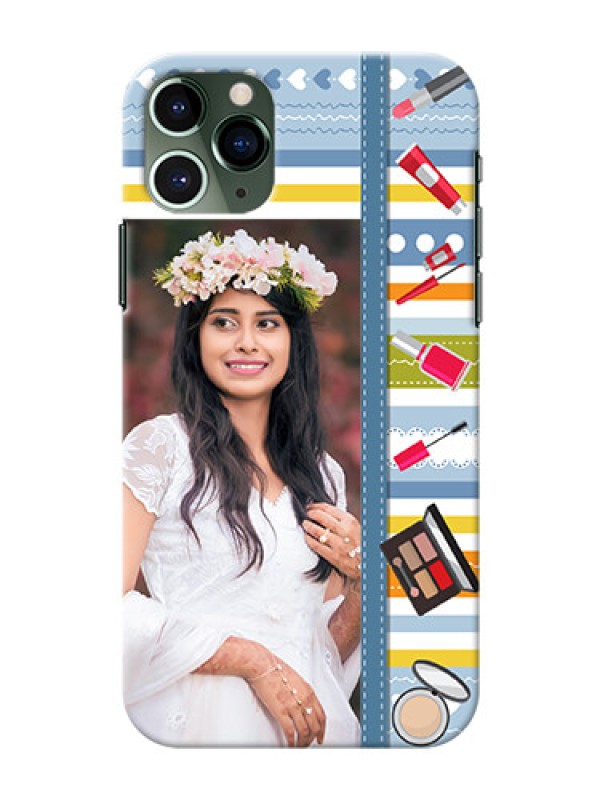 Custom Iphone 11 Pro Personalized Mobile Cases: Makeup Icons Design