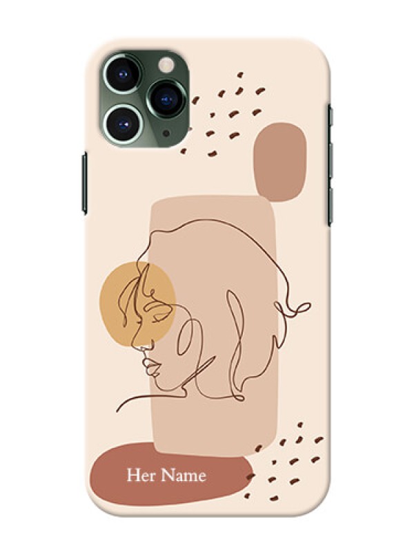 Custom iPhone 11 Pro Custom Phone Covers: Calm Woman line art Design