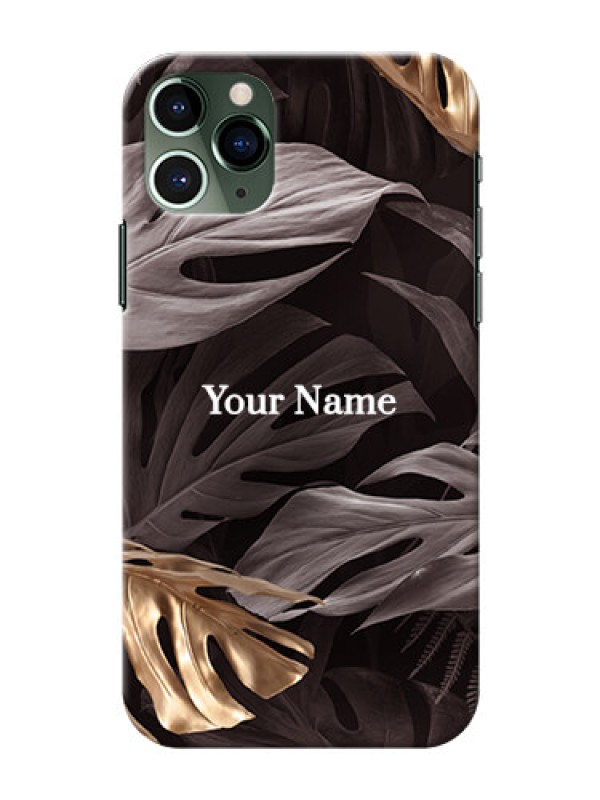 Custom iPhone 11 Pro Mobile Back Covers: Wild Leaves digital paint Design