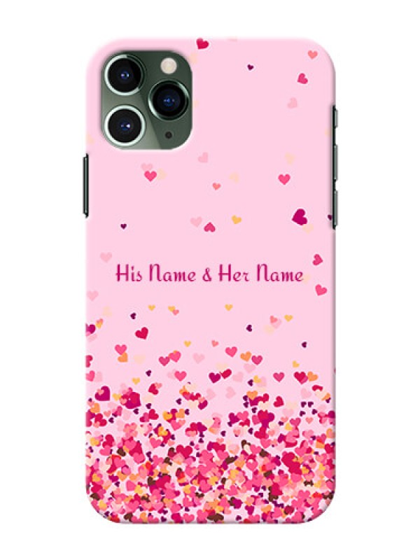 Custom iPhone 11 Pro Phone Back Covers: Floating Hearts Design
