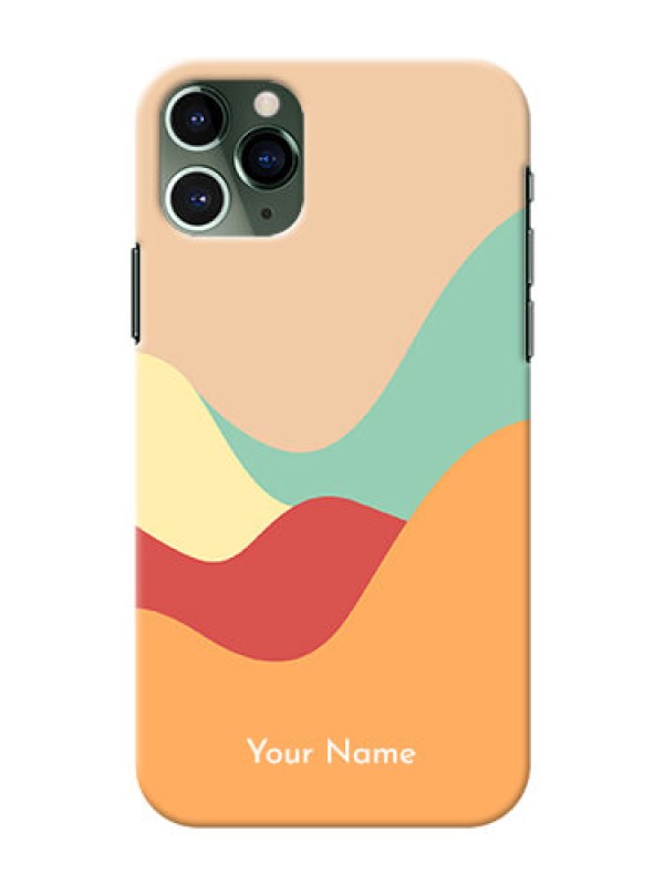 Custom iPhone 11 Pro Custom Mobile Case with Ocean Waves Multi-colour Design