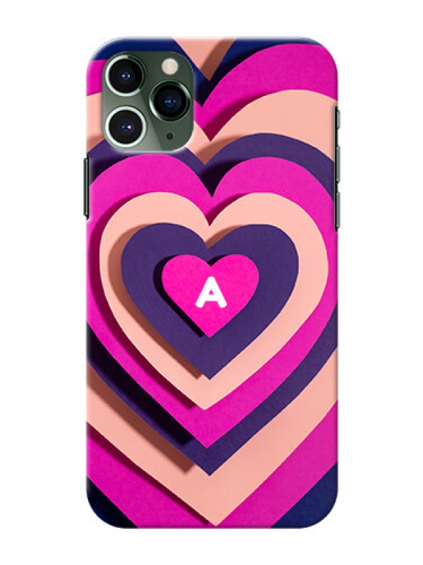 Custom iPhone 11 Pro Custom Mobile Case with Cute Heart Pattern Design