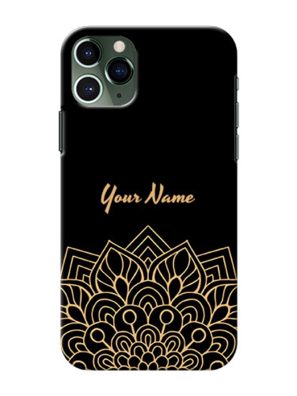 Custom iPhone 11 Pro Back Covers: Golden mandala Design
