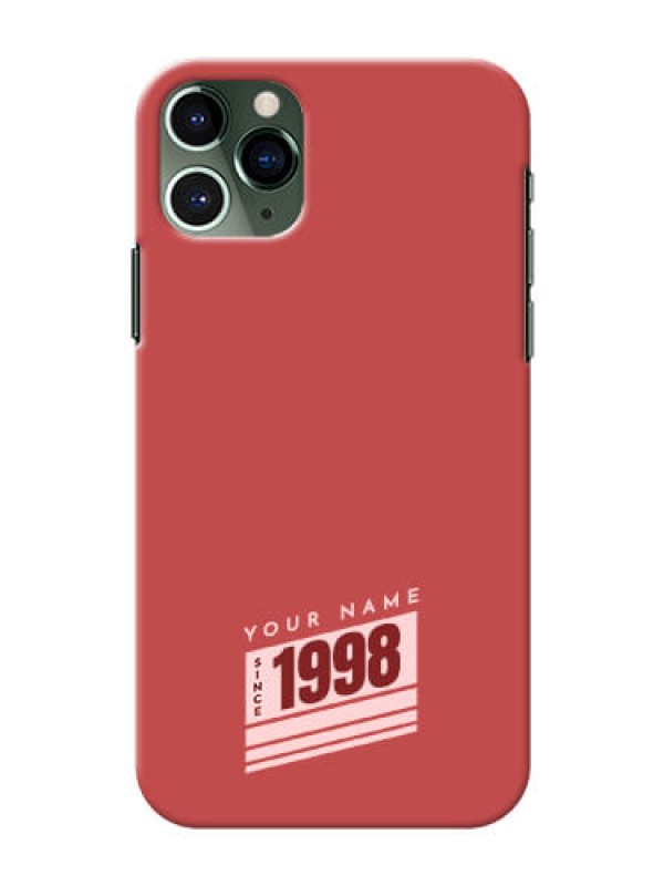 Custom iPhone 11 Pro Phone Back Covers: Red custom year of birth Design