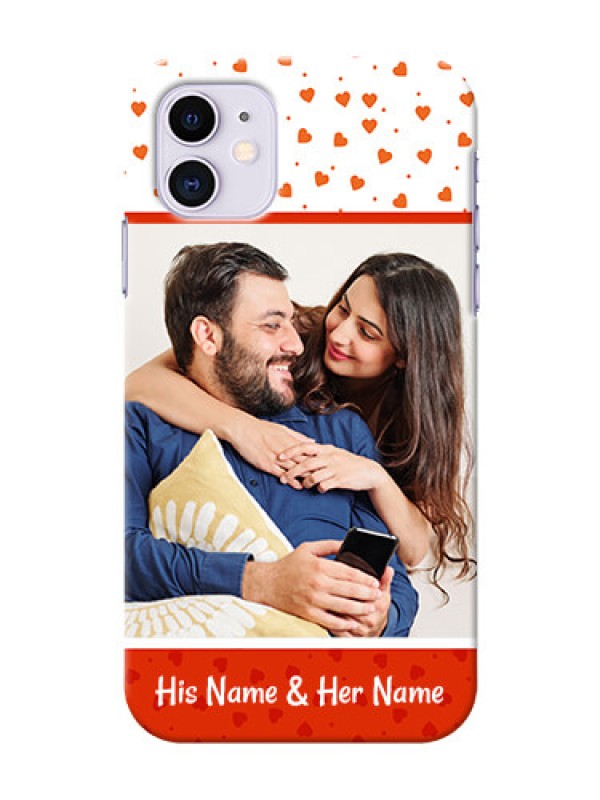 Custom Iphone 11 Phone Back Covers: Orange Love Symbol Design