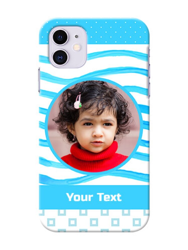Custom Iphone 11 phone back covers: Simple Blue Case Design